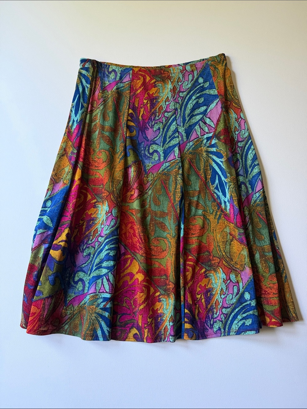 Chico's Women’s Multicolor Abstract A-Line Skirt in Jewel Tones - Chico’s size 2